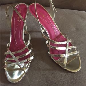 Kate Spade strappy gold heels